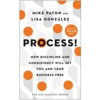 "Process! book by Mike Paton and Lisa González, white cover with orange dots and bold black title text"