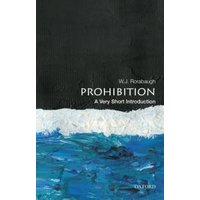 "Book titled 'Prohibition' by W.J. Rorabaugh, abstract cover with black, white, and blue paint strokes."
