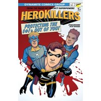 Comic book "Project Superpowers: Hero Killers" with three superheroes and bold red title on white background.
