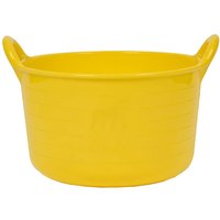 Yellow Red Gorilla 2 Handled Heavy Duty Power Tub with ribbed sides and sturdy loop handles.