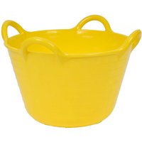 Yellow Red Gorilla 4 Handled Heavy Duty Power Tub with flexible sides and sturdy handles for versatile use.