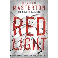 "Red Light book by Graham Masterton with shattered glass design and bold red title on white background"