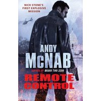 Book cover titled "Remote Control" by Andy McNab, featuring a man with a gun and a helicopter in the background.