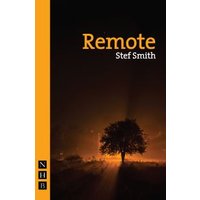 "Remote book by Stef Smith, cover with solitary tree silhouette against an orange-lit night sky, NHB logo on spine"