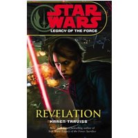 "Star Wars: Legacy of the Force book 'Revelation' with a character holding a red lightsaber on the cover"