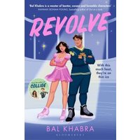 "Book cover of 'Revolve' by Bal Khabra, featuring a couple in skating outfits against a starry blue background."