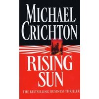 Red and black "Rising Sun" book by Michael Crichton, featuring a city skyline and bold white text.