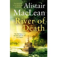"River of Death book by Alistair MacLean, jungle river scene with a boat on the cover"