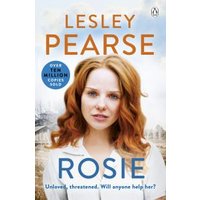 "Paperback book 'Rosie' by Lesley Pearse, featuring a woman with red hair on the cover, set against a cloudy sky."