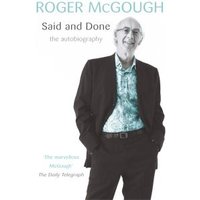 "Roger McGough's 'Said and Done' autobiography with author in suit and blue patterned shirt on white background"