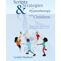"Scripts and Strategies in Hypnotherapy With Children book, blue cover, children holding hands in a circle illustration"