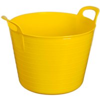 Yellow Sealey Heavy Duty Flexi Tub with ribbed sides and two sturdy handles