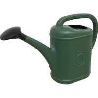 Green Sealey plastic watering can with long spout, black rose, and top handle.