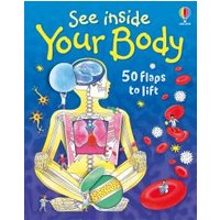 "Children's book 'See Inside Your Body' with colorful anatomical illustrations and 50 interactive flaps."