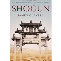"Shogun book by James Clavell with ancient Japanese gate illustration on cover"