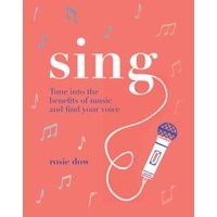 "Sing" book with coral cover, white text, and illustration of a microphone with musical notes.