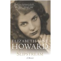 "Slipstream book by Elizabeth Jane Howard, cover features a sepia-toned portrait of a woman with dark hair and intense gaze"