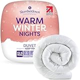 Slumberdown Warm Winter Nights double duvet, 13.5 tog, thick white quilt, soft touch cover, rolled packaging.