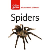 Collins Gem book titled "Spiders" featuring a detailed image of a brown spider on the cover.