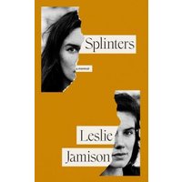 "Splinters book cover with torn photo effect, featuring black and white portraits on orange background"