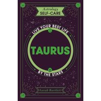 Astrology self-care book titled "Taurus" with green text on a dark purple cover featuring celestial designs.