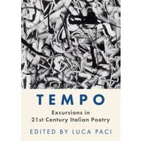 "Book titled 'Tempo' with abstract black and white cover art, subtitle 'Excursions in 21st Century Italian Poetry'"
