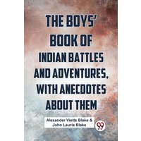 "The Boys' Book Of Indian Battles And Adventures cover, textured background, bold navy text, Double 9 Books logo"