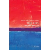 Red and blue cover of "The Cell" book by Oxford, featuring abstract art and white text.