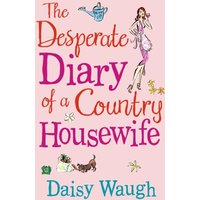 "The Desperate Diary of a Country Housewife" book with pink cover, colorful text, and illustrated woman and dog.