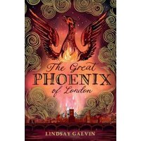 Book cover of "The Great Phoenix of London" with a fiery phoenix and swirling gold patterns.