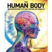"The Human Body book cover featuring a colorful anatomical illustration of a human head with visible brain and nerves"