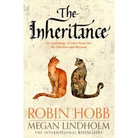 Book cover of "The Inheritance" featuring two cats, one orange and one gray, with ornate text and authors' names below.