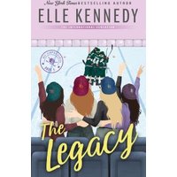 Book cover for "The Legacy" by Elle Kennedy featuring four women in hats cheering at a hockey game.