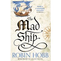"The Mad Ship" book by Robin Hobb, cover with ornate lettering, ship illustration, and compass design.