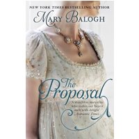 Romantic novel "The Proposal" by Mary Balogh, featuring a woman in a beaded gown with a jeweled necklace.