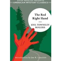 Book cover of "The Red Right Hand" with red hand illustration on a forest background.