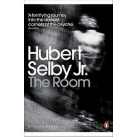 Black and white book cover of "The Room" by Hubert Selby Jr., featuring a blurred figure and bold white text.