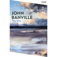Book cover of "The Sea" by John Banville, featuring a seascape painting with cloudy sky and dark shoreline.