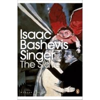 Paperback book "The Slave" by Isaac Bashevis Singer, cover art with abstract figures and a red-winged angel.