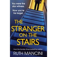Book cover of "The Stranger on the Stairs" by Cornerstone, featuring a shadowy figure on blue-lit stairs.