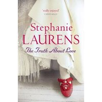 "The Truth About Love book by Stephanie Laurens, cover with red shoes and white dress"