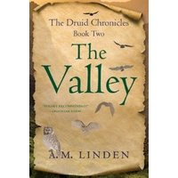 "The Valley book cover with parchment background, green title text, and flying birds illustration"