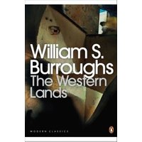 "The Western Lands" book by William S. Burroughs, cover with abstract geometric art, Penguin Modern Classics edition.