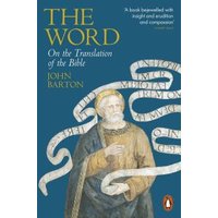 "The Word" book by John Barton, blue cover with medieval figure and swirling text ribbon.