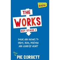 Blue book cover titled "The Works Key Stage 1" with red and white text, featuring poems by Pie Corbett.