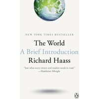 White book cover, "The World: A Brief Introduction" by Richard Haass, features Earth image and bestseller label.