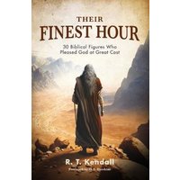 "Their Finest Hour" book cover with a figure in robes, desert landscape, and mountains under a cloudy sky.