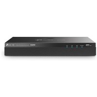 Black TP-Link VIGI NVR2016H-16MP network video recorder with vented front panel and status indicator lights