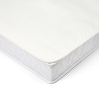 Cream Tutti Bambini cot bed mattress protector with quilted texture and breathable fabric.