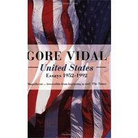 Book cover "United States" by Gore Vidal, featuring an American flag background with bold text and subtitle.